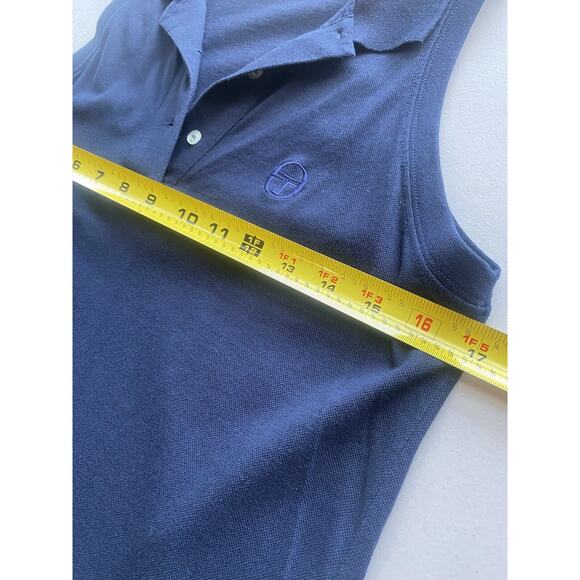 Sergio Tacchini Shirt Womens Medium Vintage Tennis Polo Old Money Preppy Tank - Picture 10 of 11